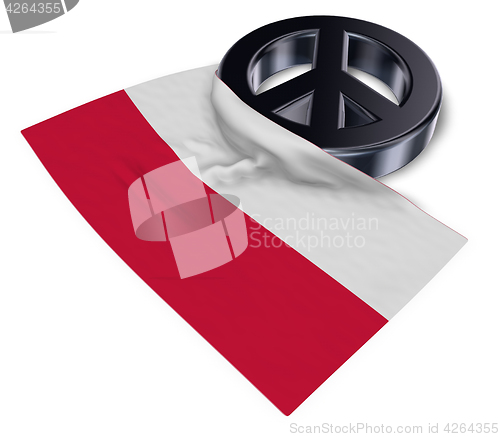 Image of peace symbol and flag of poland - 3d rendering