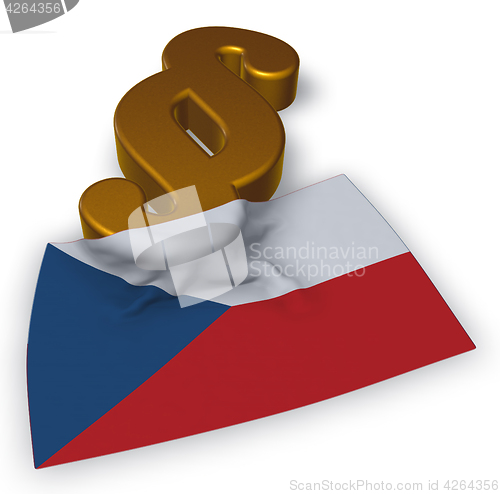 Image of paragraph symbol and flag of the Czech Republic - 3d rendering