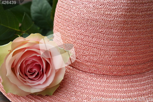 Image of Pink hat, pink rose