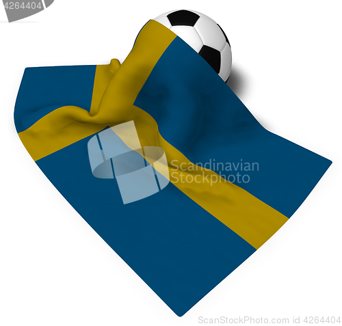 Image of soccerball and flag of sweden - 3d rendering