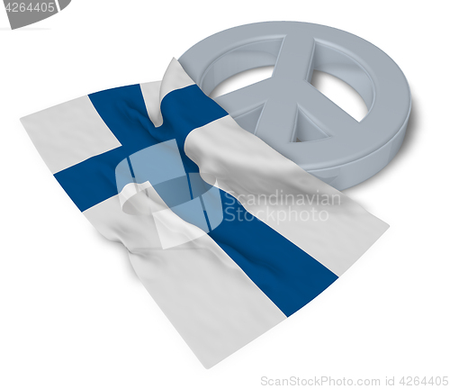 Image of peace symbol and flag of finland - 3d rendering