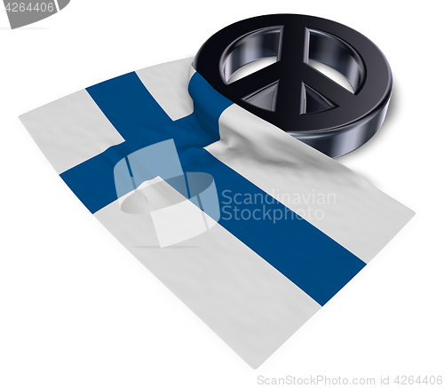 Image of peace symbol and flag of finland - 3d rendering