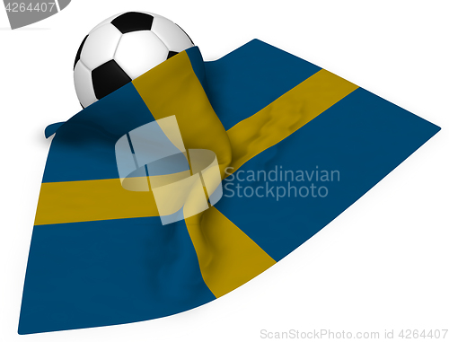 Image of soccerball and flag of sweden - 3d rendering