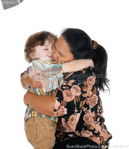 Image of Nanny hugging the little boy.  
