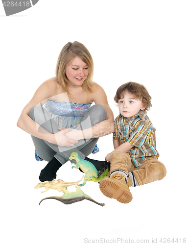 Image of Mother plays with her little boy.