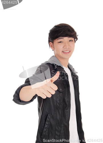 Image of Asian man with thump up sign.