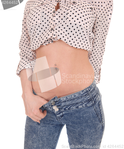 Image of Midsection of a young woman.