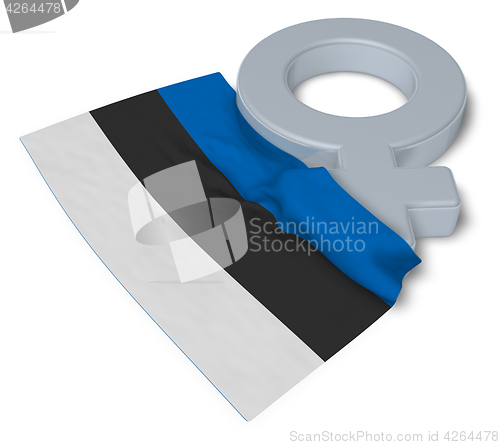 Image of symbol for feminine and flag of estonia - 3d rendering