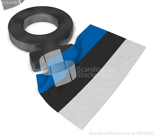 Image of symbol for feminine and flag of estonia - 3d rendering