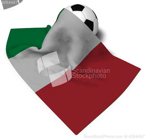 Image of soccer ball and flag of italy - 3d rendering
