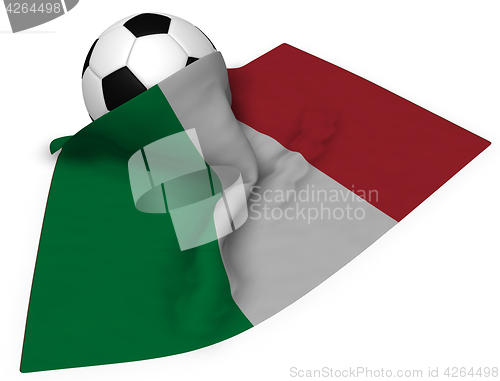 Image of soccer ball and flag of italy - 3d rendering