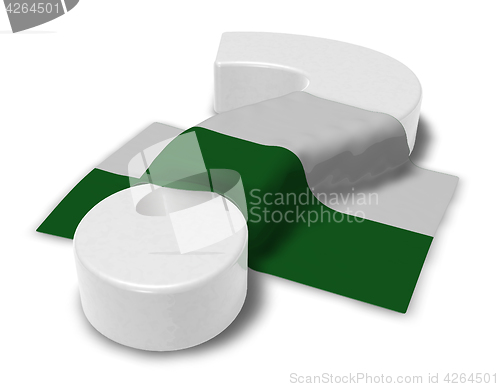 Image of question mark and flag of saxony - 3d illustration