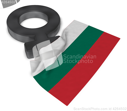 Image of symbol for feminine and flag of bulgaria - 3d rendering