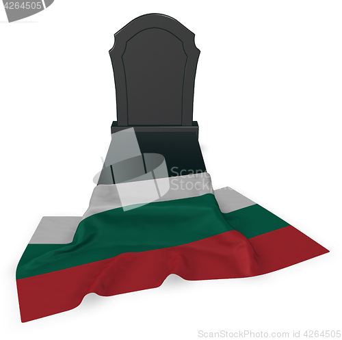 Image of gravestone and flag of bulgaria - 3d rendering