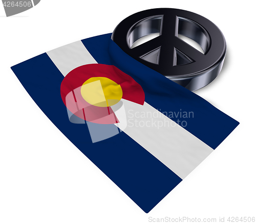 Image of peace symbol and flag of colorado - 3d rendering