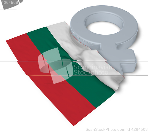 Image of symbol for feminine and flag of bulgaria - 3d rendering