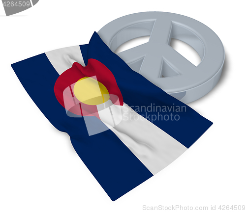 Image of peace symbol and flag of colorado - 3d rendering