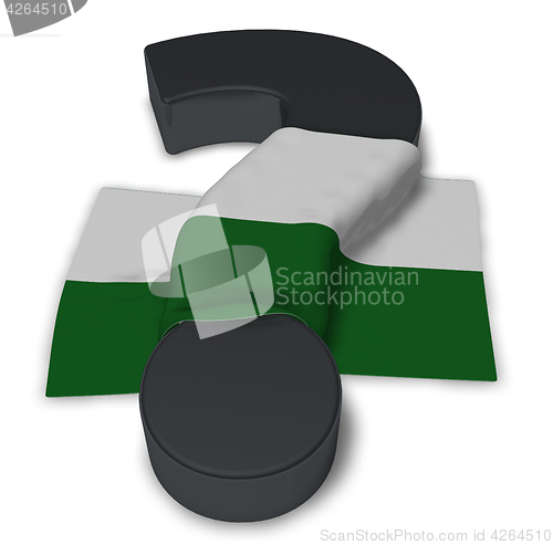 Image of question mark and flag of saxony - 3d illustration