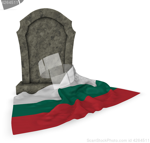 Image of gravestone and flag of bulgaria - 3d rendering