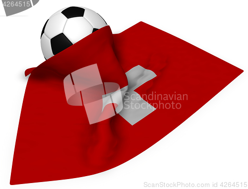 Image of soccerball and flag of switzerland - 3d rendering