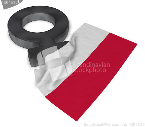 Image of symbol for feminine and flag of poland - 3d rendering