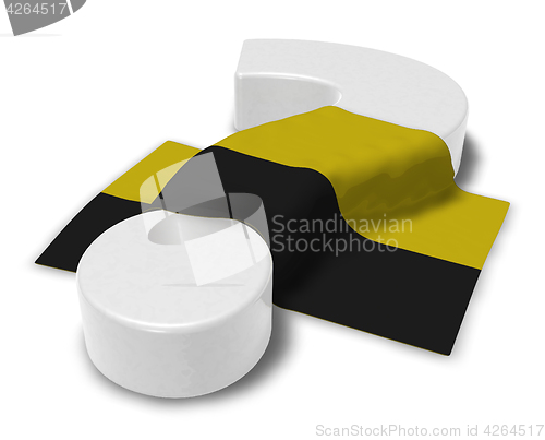 Image of question mark and flag of saxony-anhalt - 3d illustration