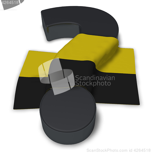 Image of question mark and flag of saxony-anhalt - 3d illustration