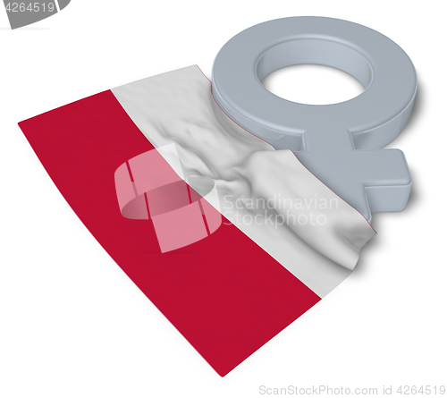 Image of symbol for feminine and flag of poland - 3d rendering