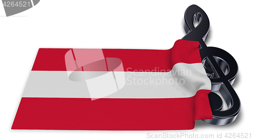 Image of clef symbol and austrian flag - 3d rendering