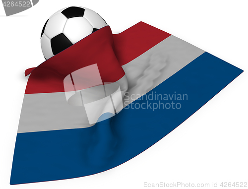 Image of soccer ball and flag of the netherlands - 3d rendering