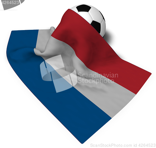 Image of soccer ball and flag of the netherlands - 3d rendering