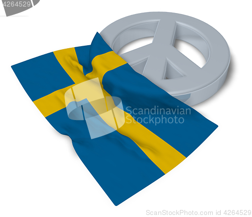 Image of peace symbol and flag of sweden - 3d rendering