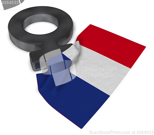 Image of symbol for feminine and flag of france - 3d rendering