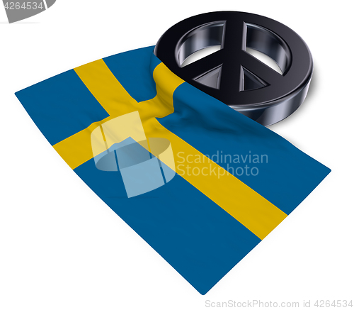 Image of peace symbol and flag of sweden - 3d rendering