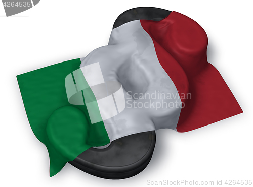 Image of paragraph symbol and flag of italy - 3d rendering