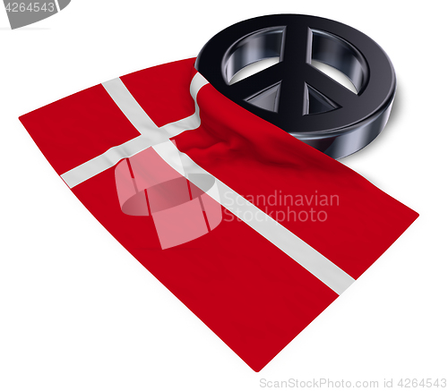 Image of peace symbol and flag of denmark - 3d rendering