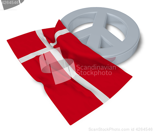 Image of peace symbol and flag of denmark - 3d rendering