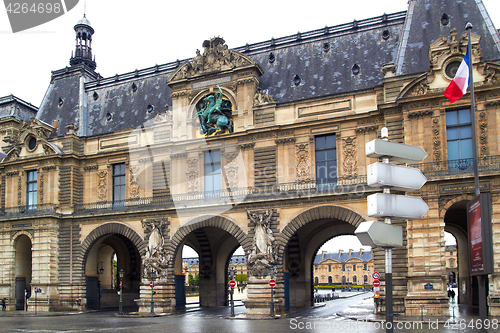 Image of Traffic gates of Louvre view from Carrousel bridge