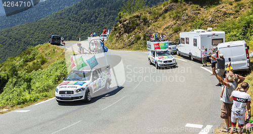 Image of Ibis Hotels Caravan in Pyrenees Mountains - Tour de France 2015