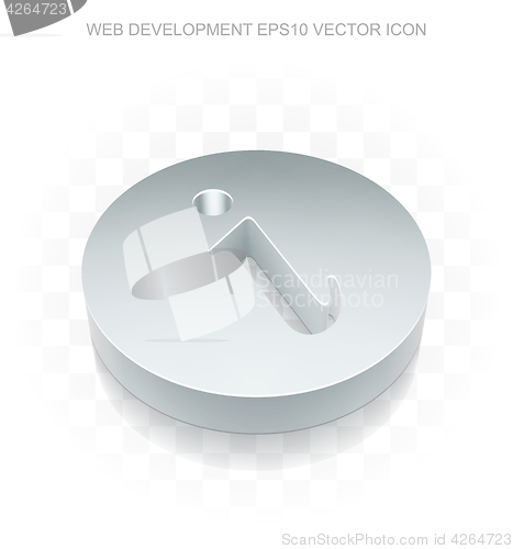 Image of Web development icon: Flat metallic 3d Information, transparent shadow, EPS 10 vector.
