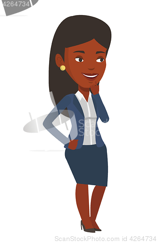 Image of Smiling businesswoman having business idea.