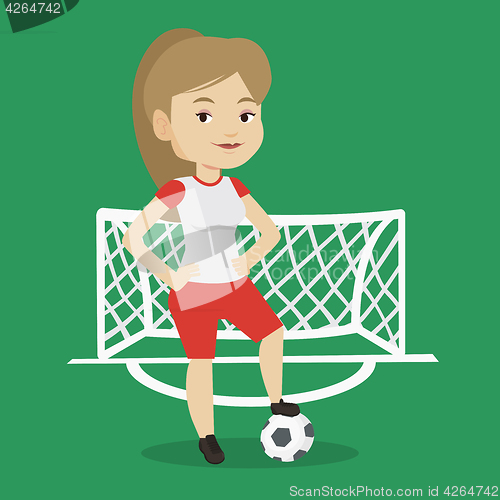 Image of Football player with ball vector illustration.