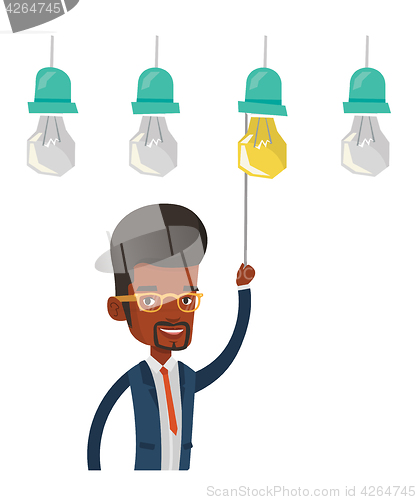 Image of Man having business idea vector illustration.