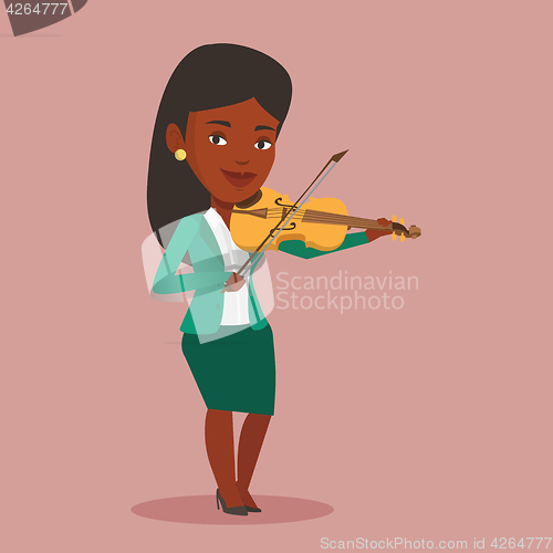 Image of Woman playing violin vector illustration.