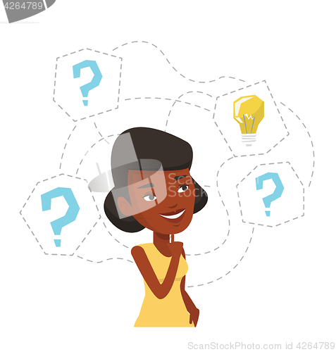 Image of Woman having business idea vector illustration.