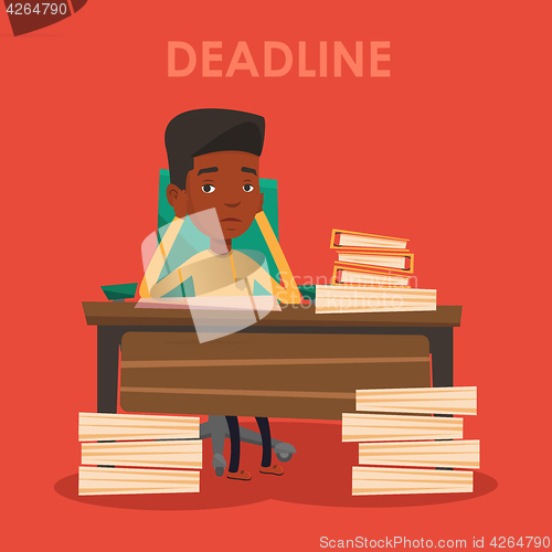 Image of Business man having problem with deadline.