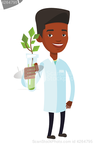 Image of Scientist with test tube vector illustration.