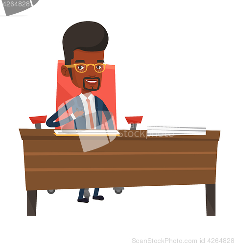 Image of Signing of business contract vector illustration.