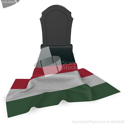 Image of gravestone and flag of hungary - 3d rendering
