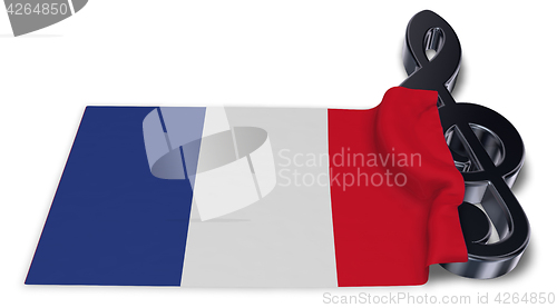Image of clef symbol and flag of france - 3d rendering
